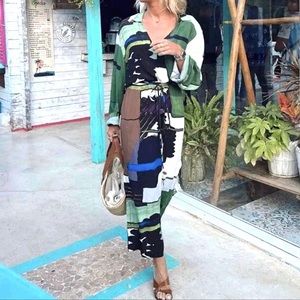 NWT ZARA | Abstract Tunic Maxi Dress SZS